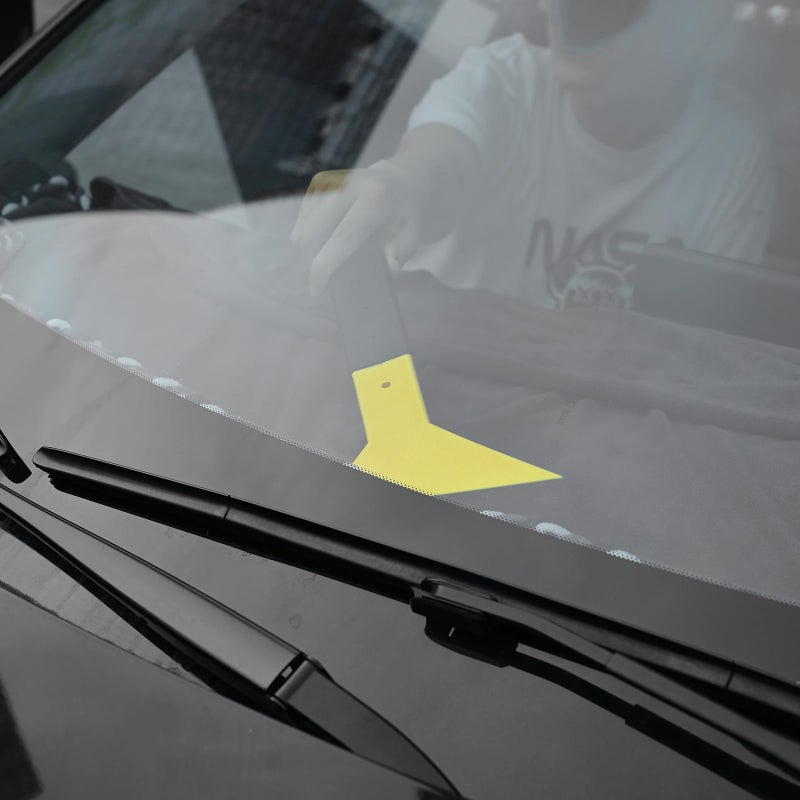 EHDIS Window Tint Squeegee Long Handle Scraper Tool Triangle Slim Foot Tinting Squeegee Windshield Snow Frost Ice Removal Tool for Cars Trucks Window Film Installation Applicator Tool - Image 3